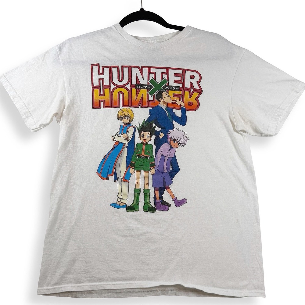 Hunter x Hunter Anime Graphic T-Shirt White Gon Killua Kurapika Leorio Medium